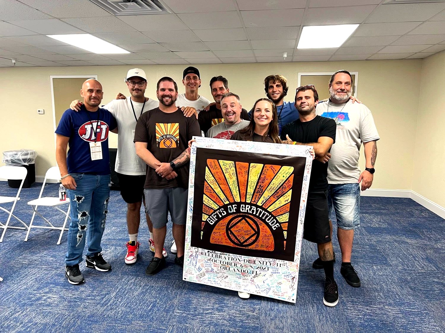 Steadfast Recovery group photo at a recovery event